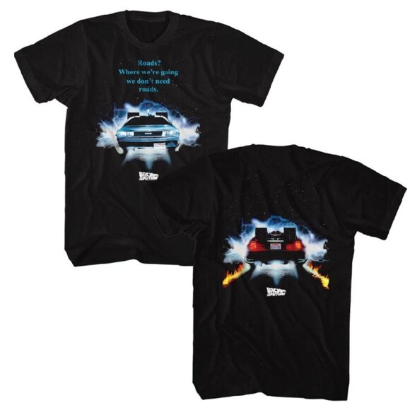 NWT - American Classics Back to the Future “Roads” T-Shirt – Black, Size M - Picture 1 of 8